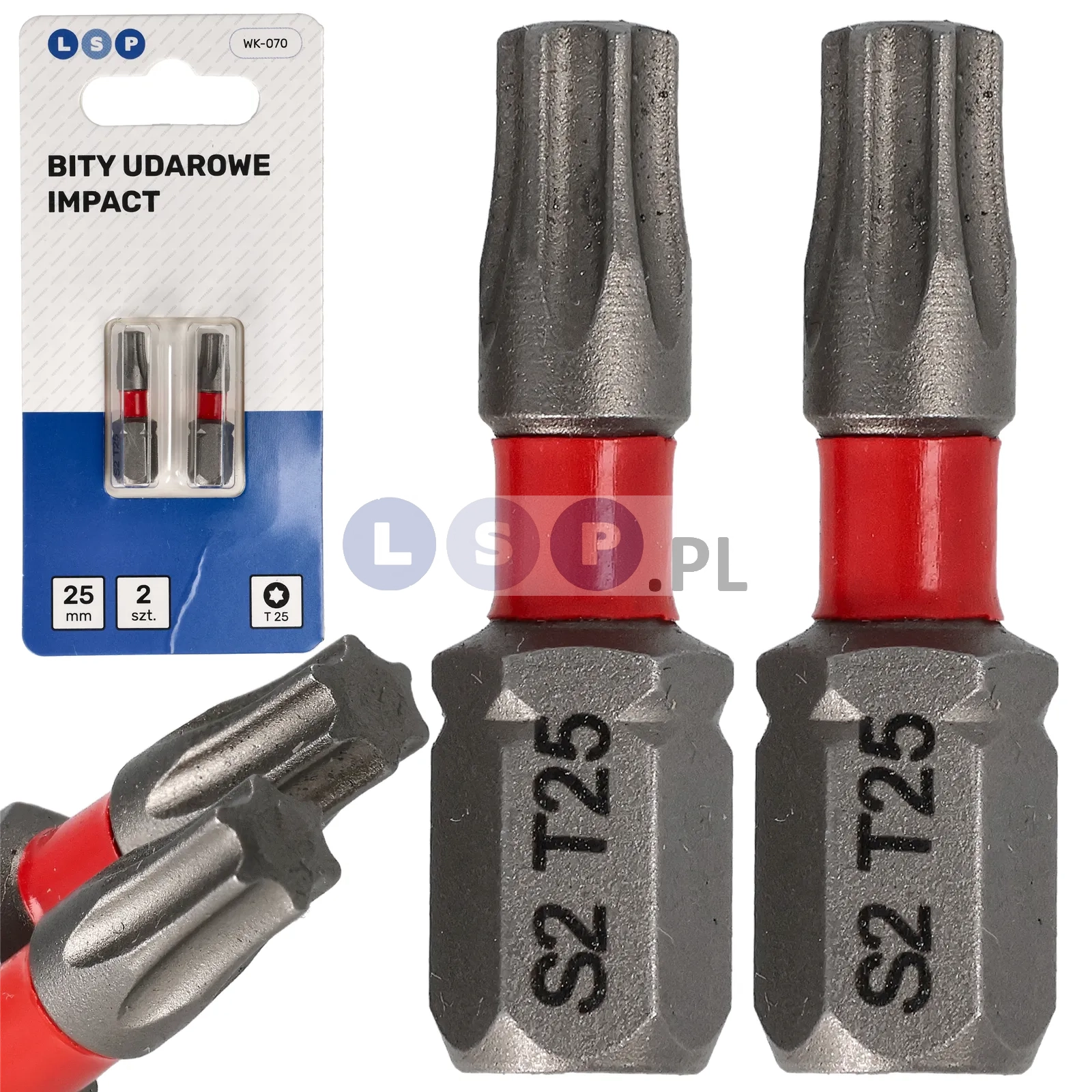 Bit udarowy TORX T25 25 MM LSP IMPACT zestaw bitów 2 SZTUKI