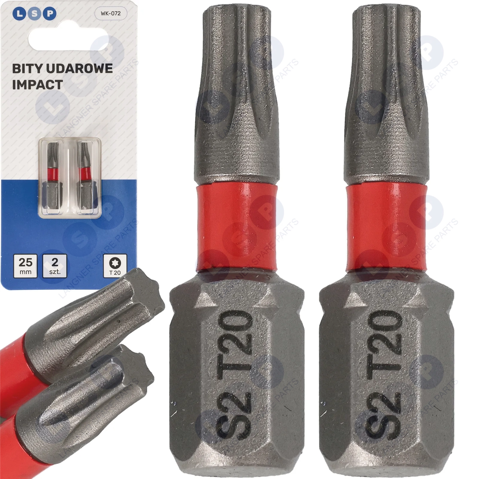 Bit udarowy TORX T20 25 MM LSP IMPACT zestaw bitów 2 SZTUKI