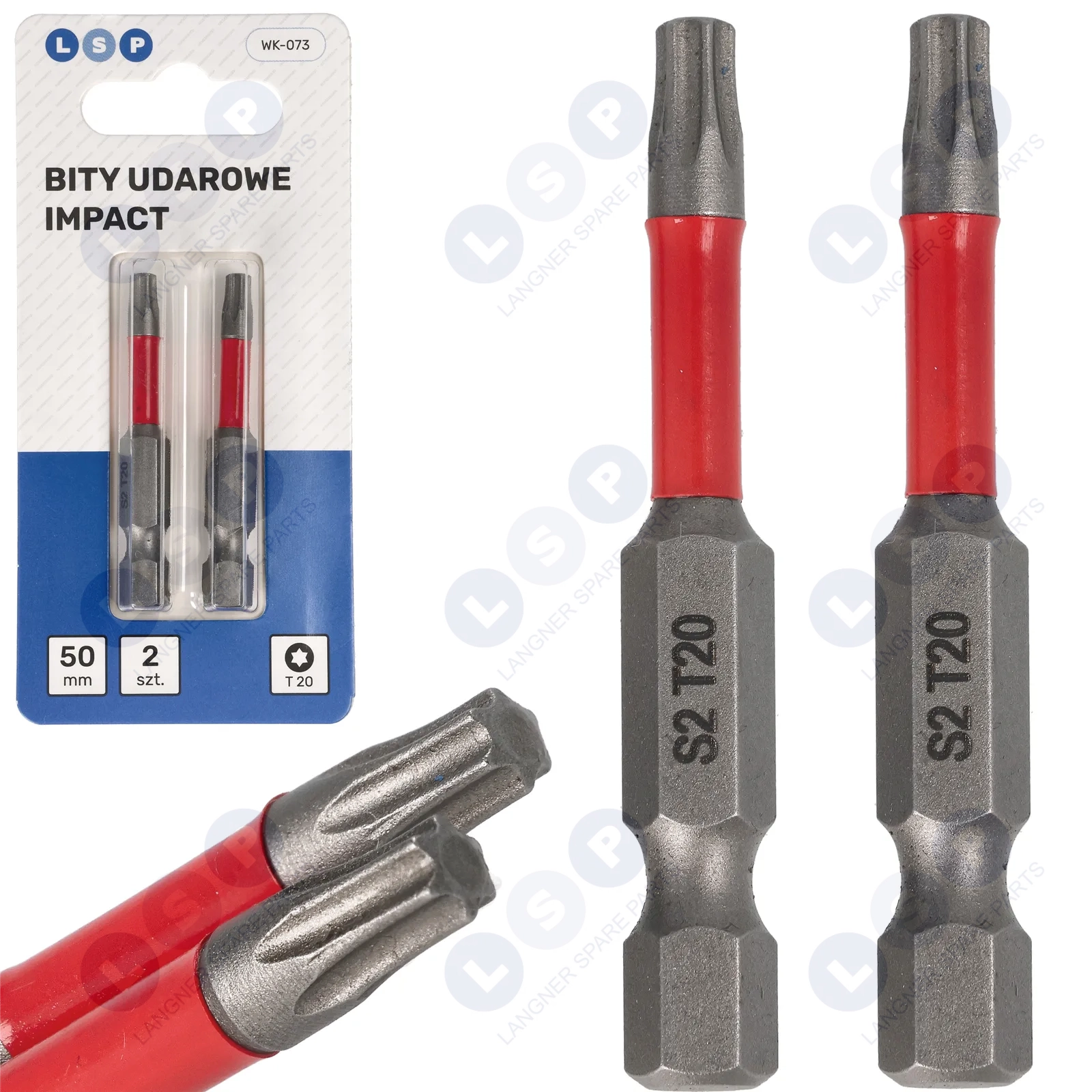 Bit udarowy TORX T20 50 MM LSP IMPACT zestaw bitów 2 SZTUKI