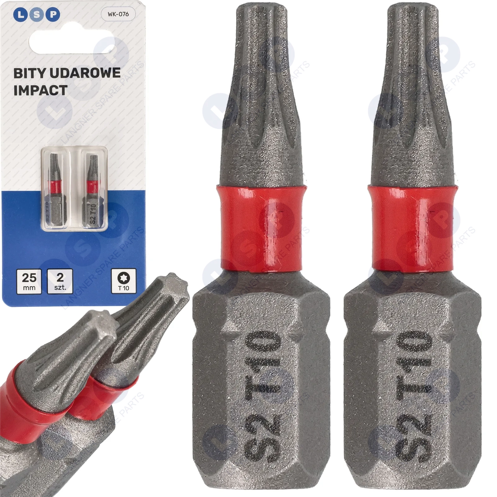 Bit udarowy TORX T10 25 MM LSP IMPACT zestaw bitów 2 SZTUKI