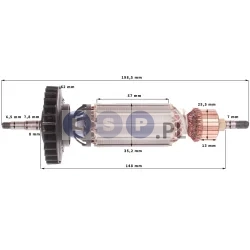 Wirnik do DeWalt  D28132C, D28135, D28136, D28137 - szlifierka kątowa