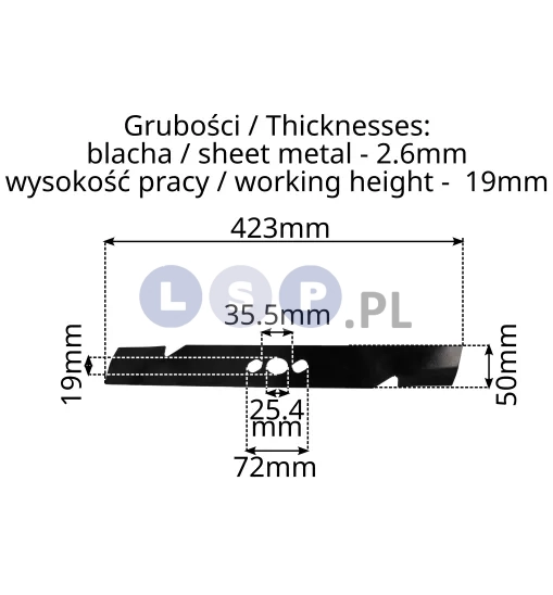 104-036 NÓŻ 42CM NAC LP42-123L-JR, LS42-123L-JR, L