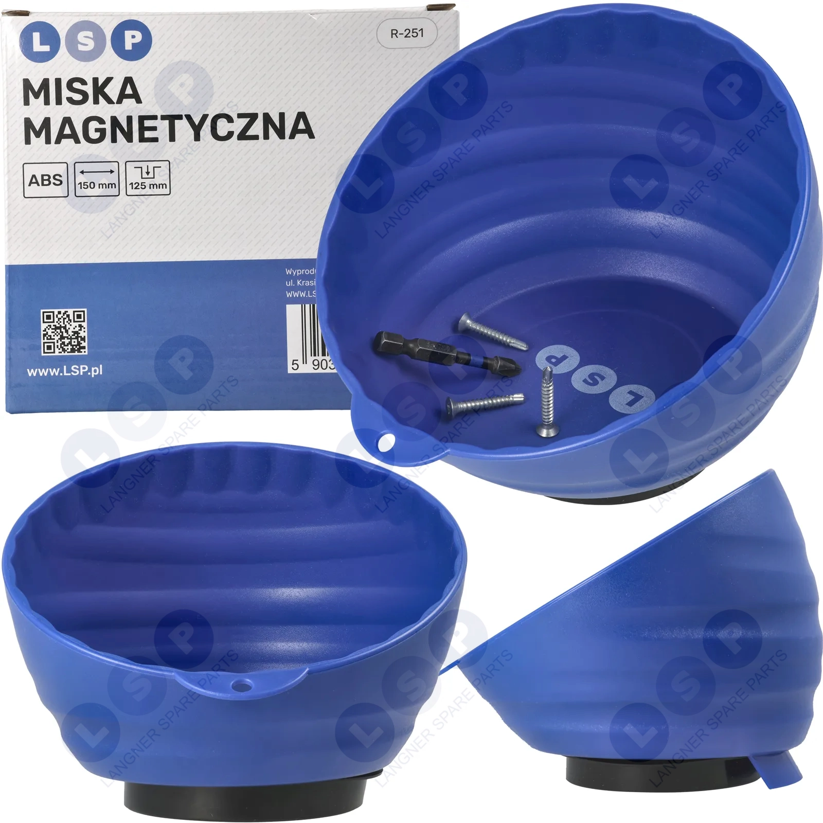 Miska magnetyczna pojemnik okrągły warsztatowy na śrubki wkręty