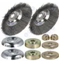 Zestaw 2 szczotek drucianych miękkich do kosy + mocowania 25.4 mm