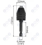 Mini uchwyt wiertarski 0.3–3,6 mm metalowy, bezkluczowy HEX 1/4"