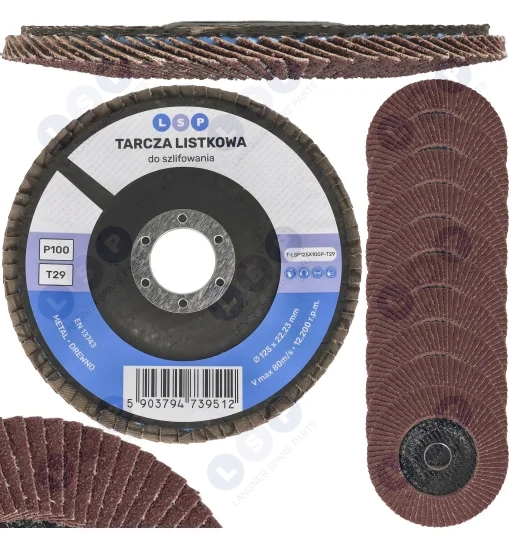 Tarcza listkowa 125 lamelka do szlifowania drewna metalu P100 T29 x10