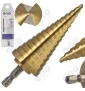 Wiertło stożkowe stopniowe 4-32mm HSS TiN HEX wiertło choinkowe Wiertło stożkowe stopniowe 4-32mm HSS TiN HEX wiertło choinkowe
