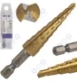 Wiertło stożkowe stopniowe 4-12mm HSS TiN HEX wiertło choinkowe Wiertło stożkowe stopniowe 4-12mm HSS TiN HEX wiertło choinkowe