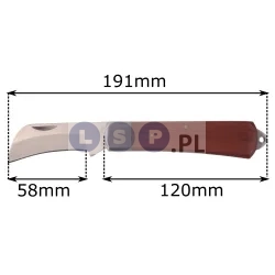Nóż monterski hakowy do cięcia folii papy wykładzin 191mm składany