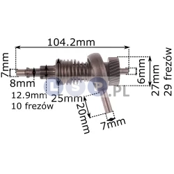 Kompletny wałek zębaty D25003