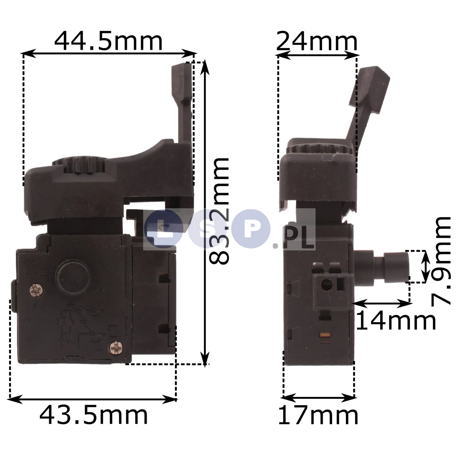 Wyłącznik do chińskiej wiertarki 4A 250V 43-CD422