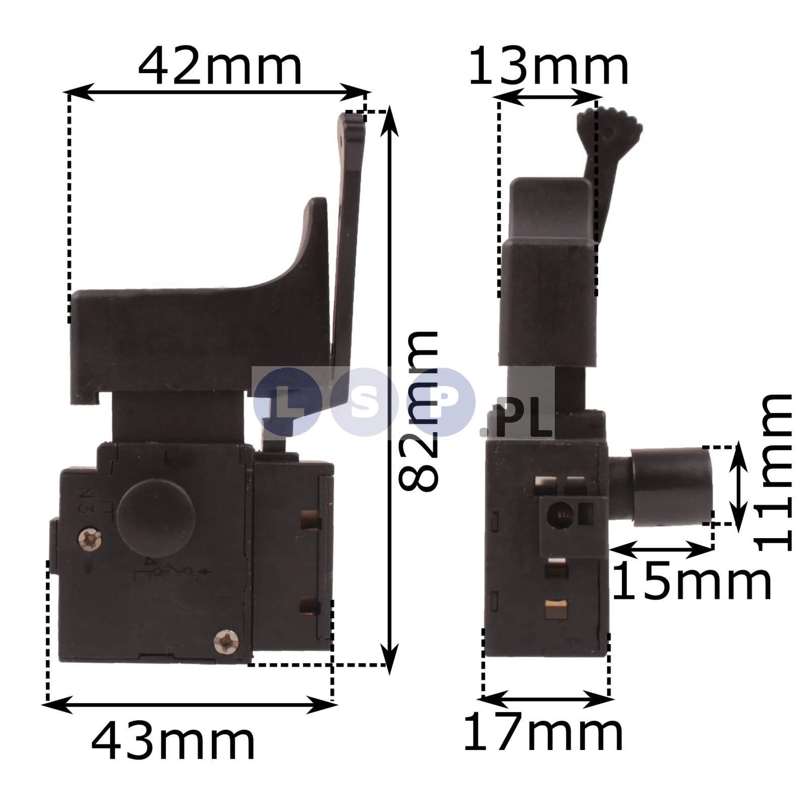 Wyłącznik do chińskiej wiertarki 4A 250V 43-CD423