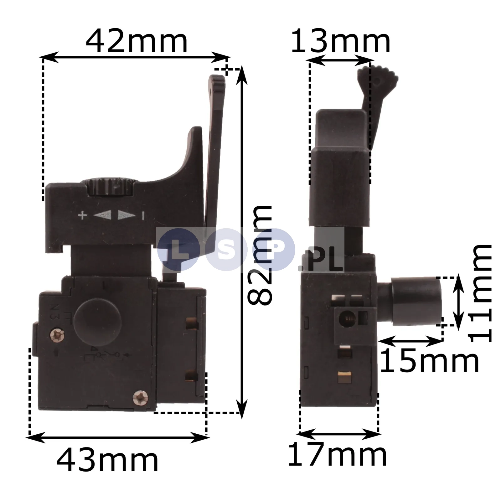 Wyłącznik do chińskiej wiertarki 4A 250V 43-CD430