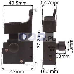 Wyłącznik do chińskiej wiertarki 4A 250V 43-CD429