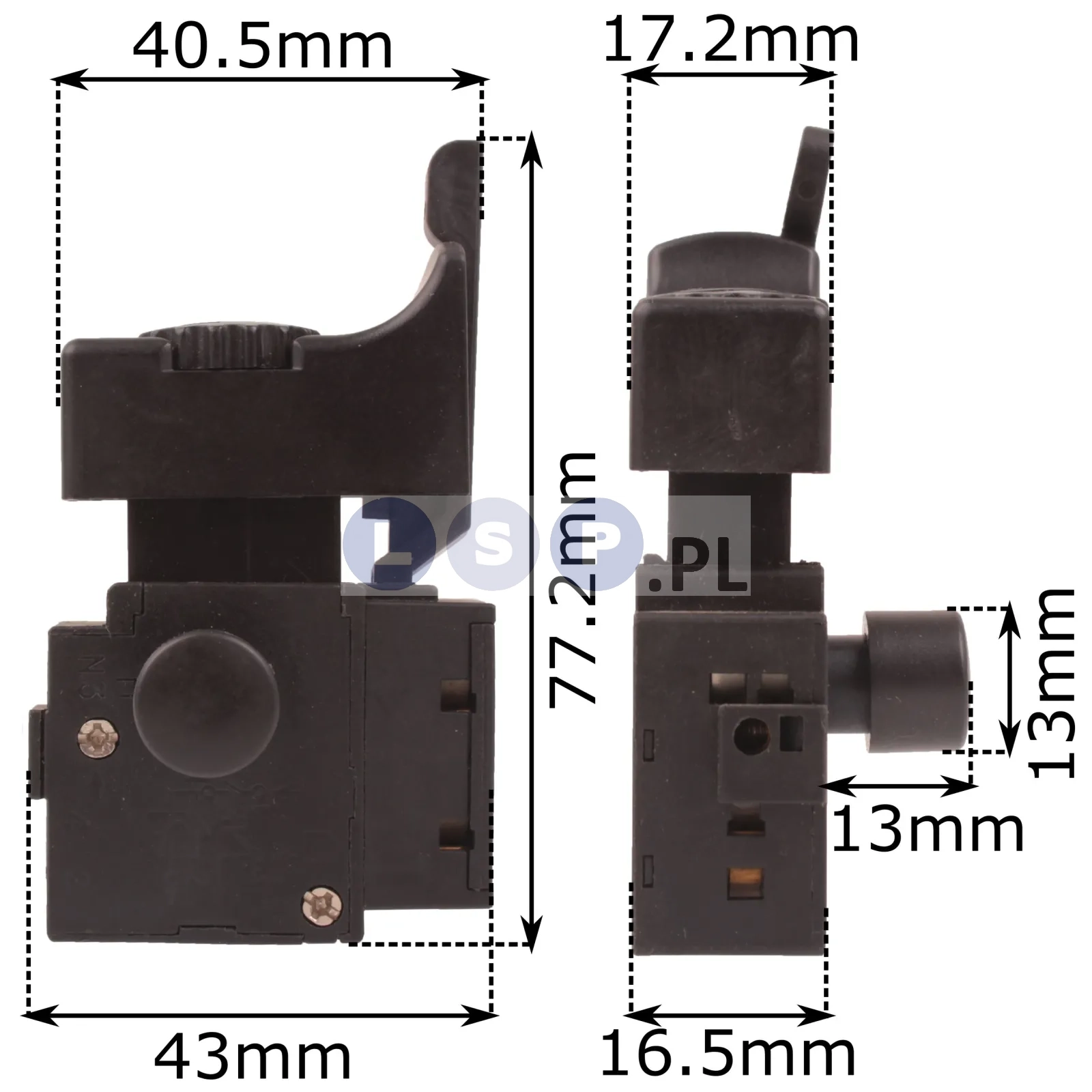 Wyłącznik do chińskiej wiertarki 4A 250V 43-CD429