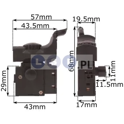 Wyłącznik do chińskiej wiertarki 4A 250V 43-CD447