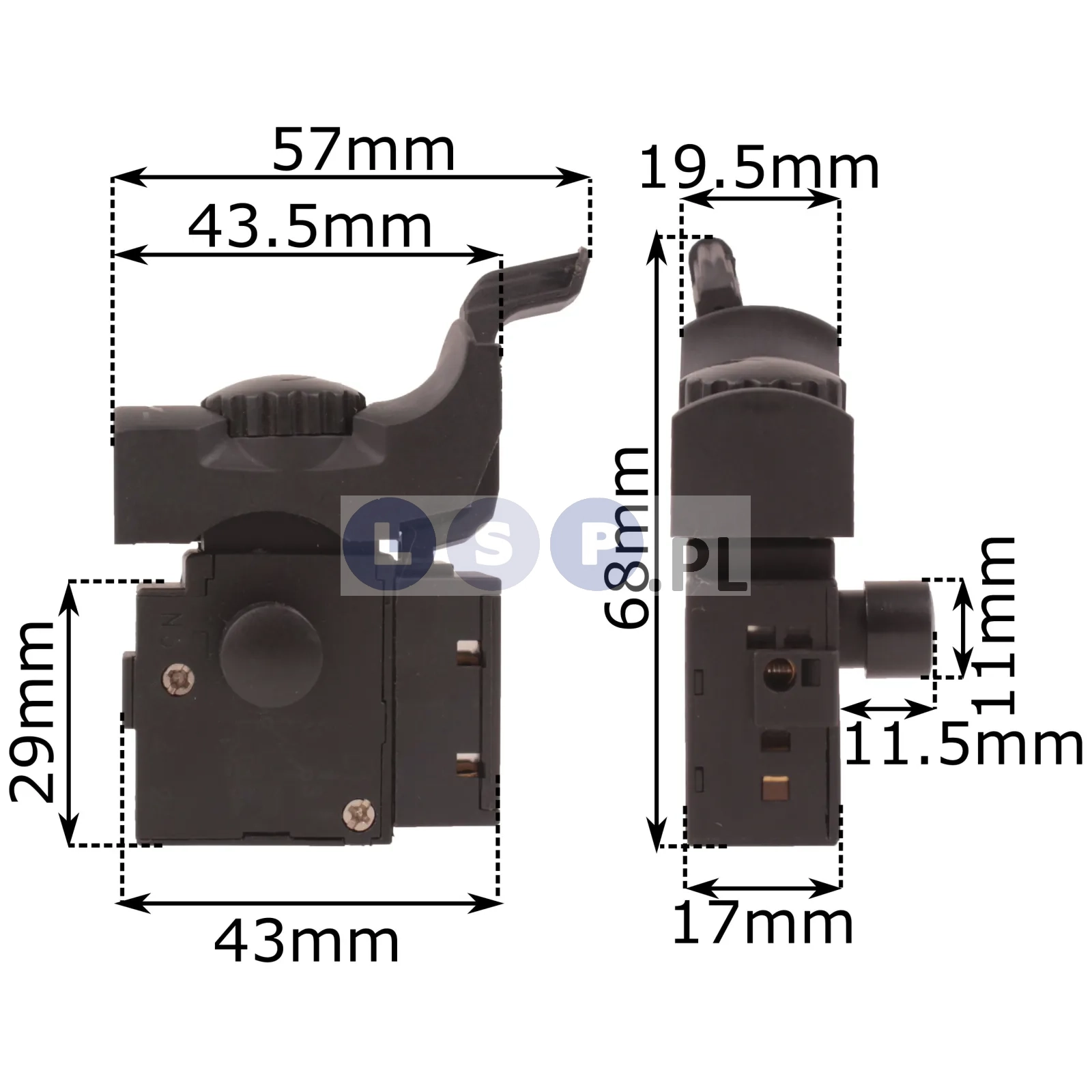 Wyłącznik do chińskiej wiertarki 4A 250V 43-CD447