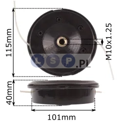 Głowica półautomatyczna M10x1.25 z motylkiem Flora do podkaszarki spalinowej 