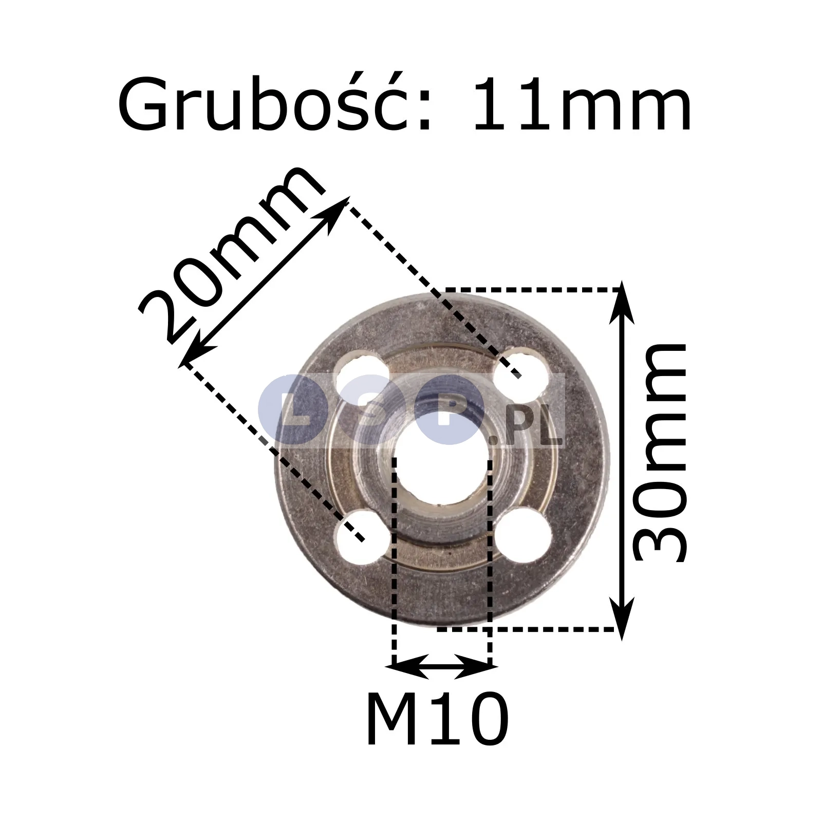 Nakrętka do szlifierki M10 maszyn CNC na tarcze do 100mm z otworem 16mm