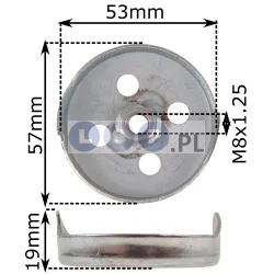 Zabierak do kosy spalinowej 57mm 2 zęby M8x1.25 zapadka starter zapadki demon nac