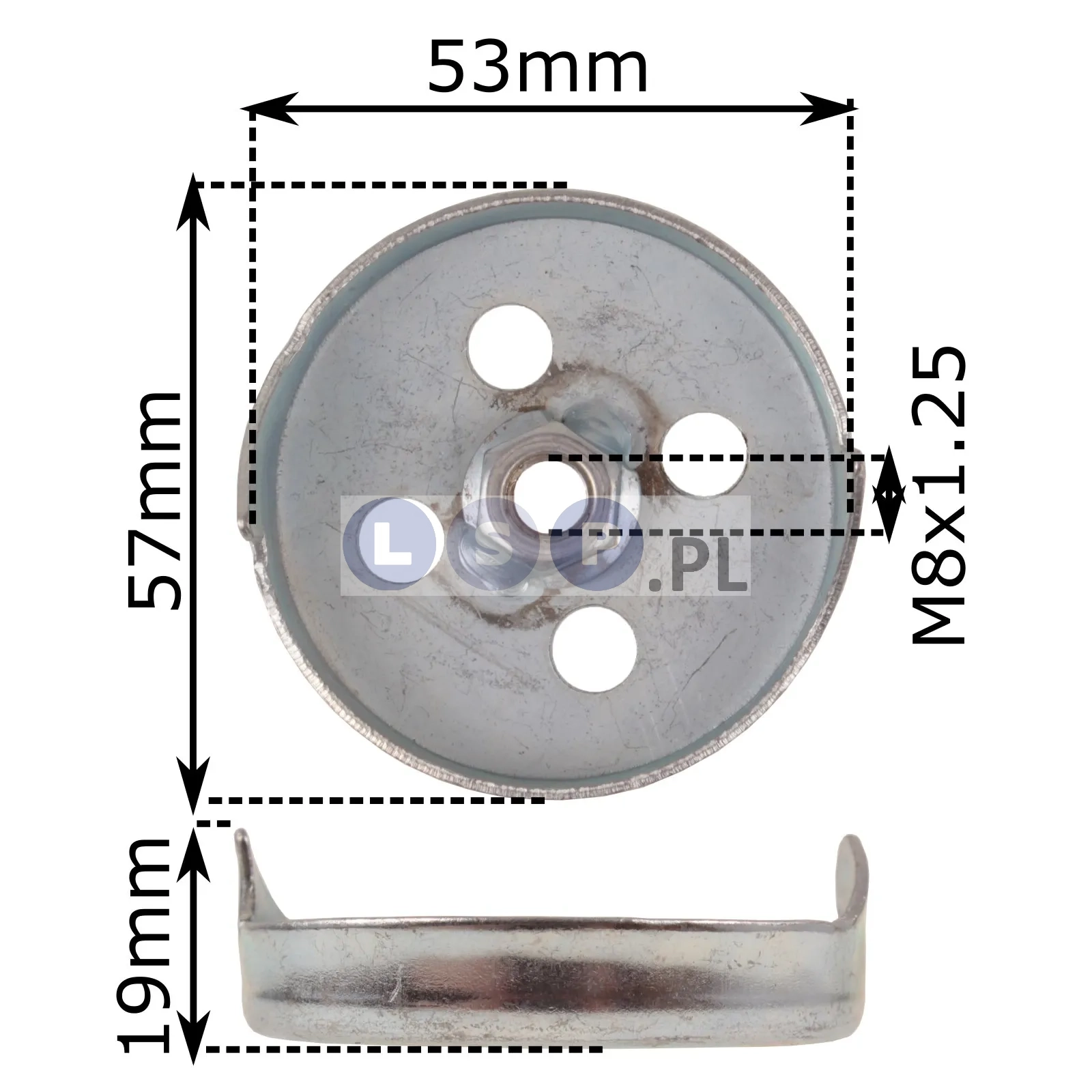 Zabierak do kosy spalinowej 57mm 2 zęby M8x1.25 zapadka starter zapadki demon nac