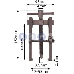 Ściągacz do łożysk 17-55x104mm 2-ramienny sworzni ramion wycieraczek klem alternator