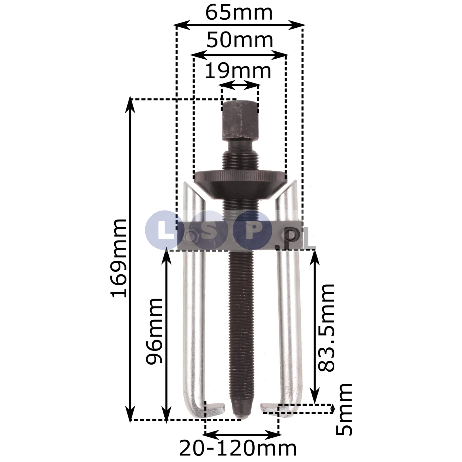 Ściągacz z kulką do łożysk 20-120x83mm 2-ramienny sworzni ramion wycieraczek klem alternator