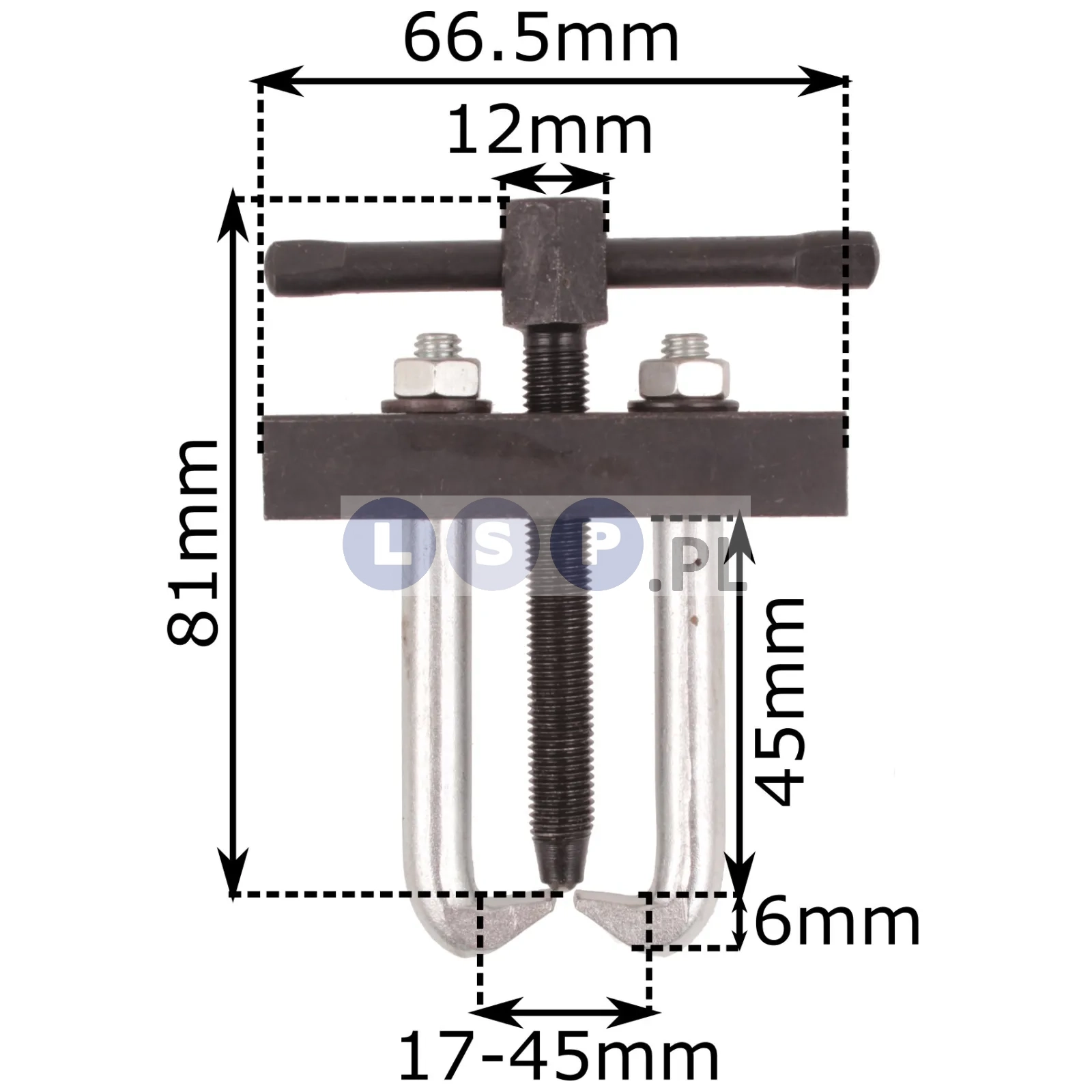 Ściągacz do łożysk 17-45x45mm 2-ramienny z kulką sworzni ramion wycieraczek klem alternator