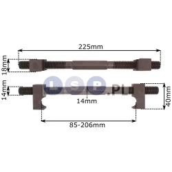 Ściągacz ściągacze do sprężyn McPerson 206mm 14mm 2szt. Ścisk ściski