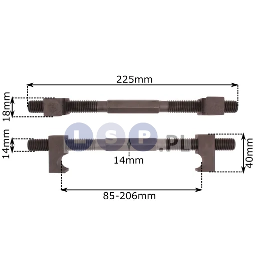 Ściągacz ściągacze do sprężyn McPerson 206mm 14mm 2szt. Ścisk ściski