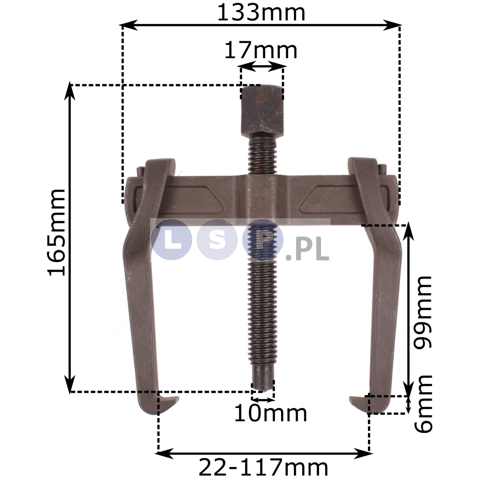 Ściągacz do łożysk 22-117x165mm 2-ramienny sworzni ramion wycieraczek klem alternator