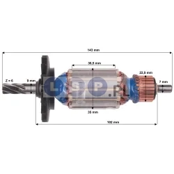 Wirnik młotowiertarki Bosch GBH 2-22 GBH 2-23 GBH 2200 1617000524