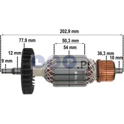 Wirnik do szlifierki Makita 9047 9049 F SF, 1990, 516708-1