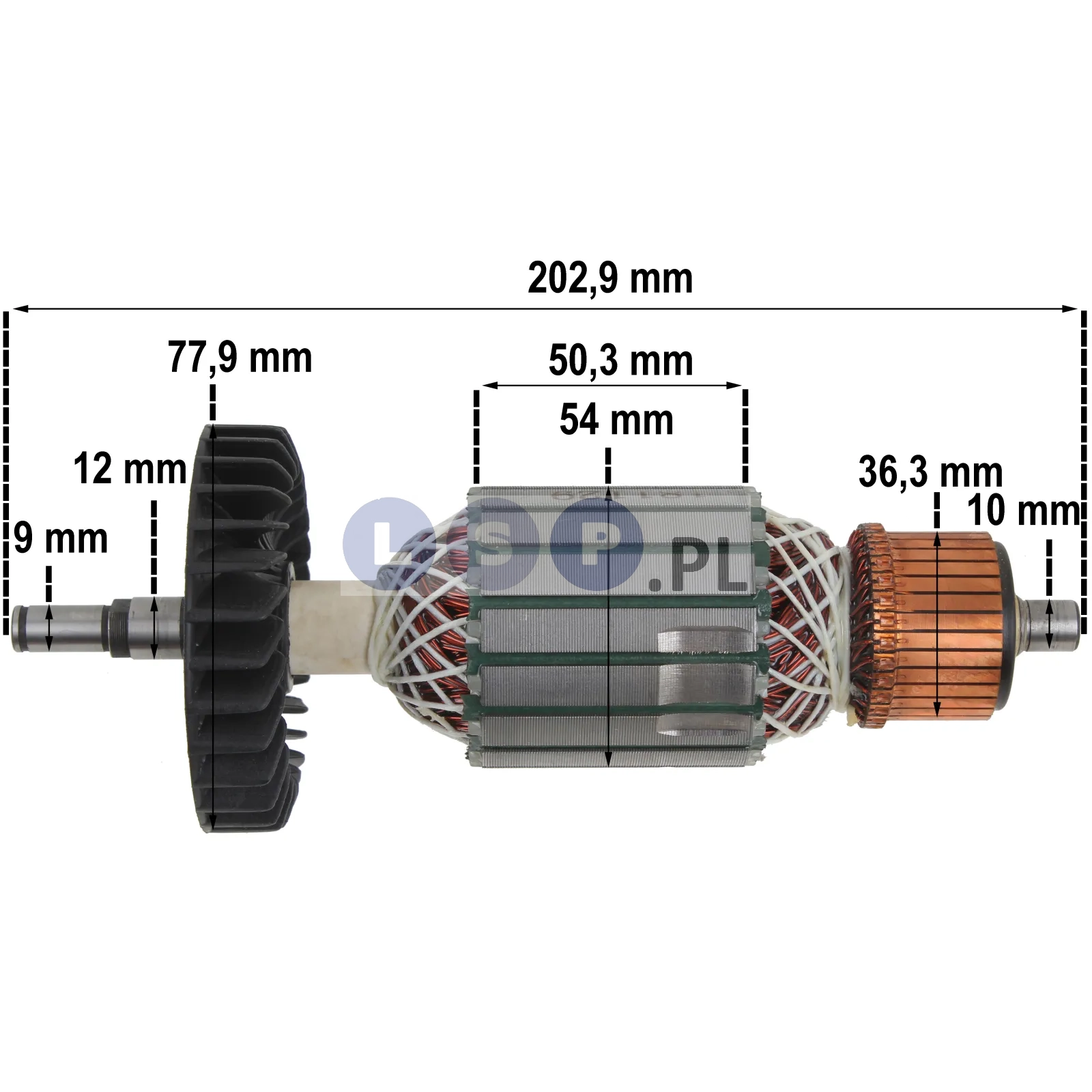 Wirnik do szlifierki Makita 9047 9049 F SF, 1990, 516708-1