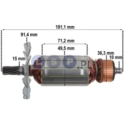 Wirnik przecinarki do metalu Makita 2414 2412N, 514543-1