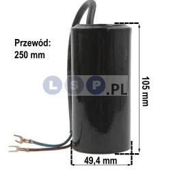 Kondensator rozruchowy 125uF 250V V silnikowy