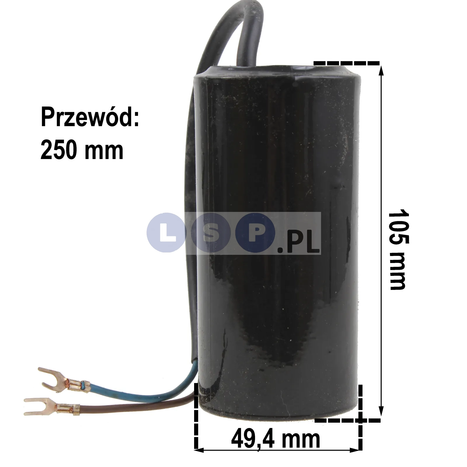 Kondensator rozruchowy 125uF 250V V silnikowy