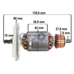 Wirnik do młota  Hilti TE 54, 55, 504, 505 5 Frezów, 203263-9