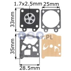 Zestaw naprawczy do gaźnika piły nac membrany uszczelki 3800 4500 5200 i innych