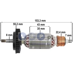 Wirnik TYP BOSCH PWS 550 PWS 600 zestaw