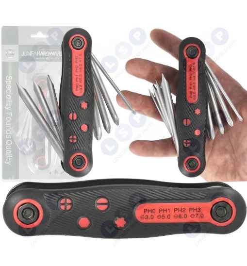 Klucze trzpieniowe Płaskie 3-7mm krzyżak PH 0-3 scyzoryk 8w1 rowerowe
