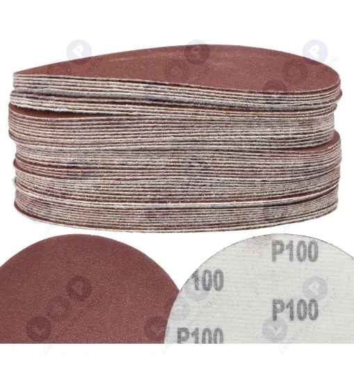 Papier ścierny krążki na rzep 125 mm do szlifierki kątowej P100 50szt.