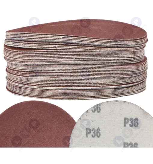 Papier ścierny krążki na rzep 125 mm do szlifierki kątowej P36 50szt.