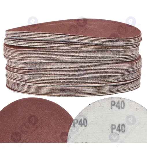 Papier ścierny krążki na rzep 125 mm do szlifierki kątowej P40 50szt.