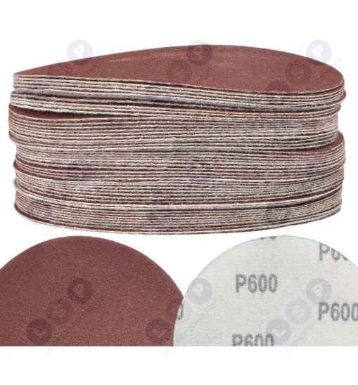 Papier ścierny krążki na rzep 125 mm do szlifierki kątowej P600 50szt.