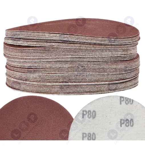 Papier ścierny krążki na rzep 125 mm do szlifierki kątowej P80 50szt.