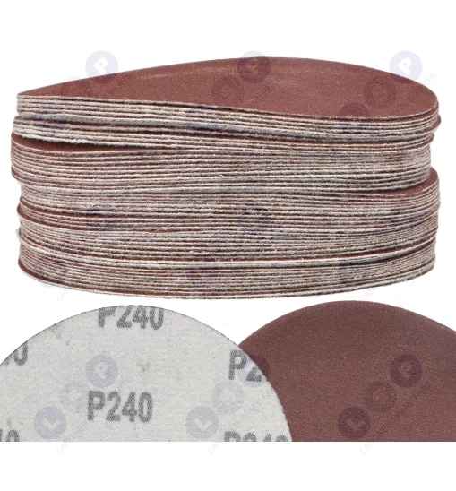 Papier ścierny krążki na rzep 125 mm do szlifierki kątowej P240 50szt.