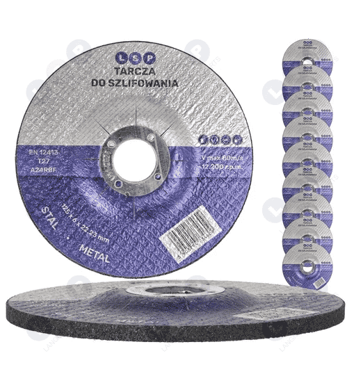 Tarcze do szlifowania metalu 125 mm x 6 mm zestaw 10 sztuk