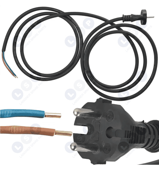 Przewód zasilający z wtyczką kabel 3 metry 2 x 1.5 MM H05RR-F