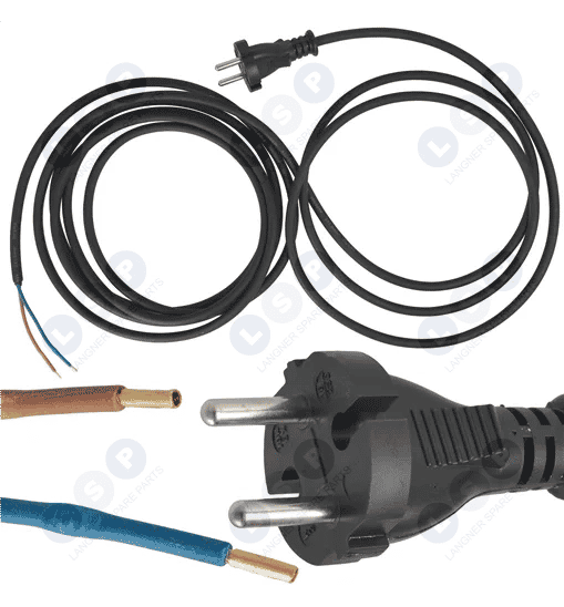 Przewód zasilający z wtyczką kabel 4.5 metra 2 x 1 MM H05RR-F